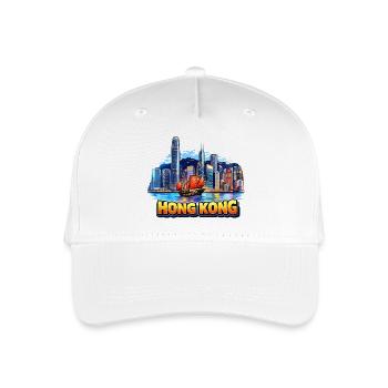 Hong Kong Skyline  - Kinder Bio Basecap - Weiß - Vorne