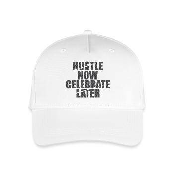Hustle Now Celebrate Later - Organic Kids’ Baseball Cap - white - Front