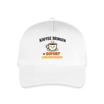 Kaffee bringen Spruch für Lieblingsmenschen - Kinder Bio Basecap - Weiß - Vorne