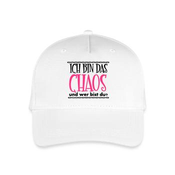 Ich bin das Chaos Geschenk - Kinder Bio Basecap - Weiß - Vorne