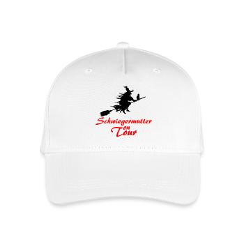 Schwiegermutter on Tour - Roter Schriftzug - Kinder Bio Basecap - Weiß - Vorne