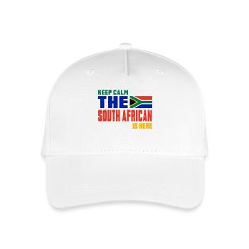 Keep Calm Südafrika / Geschenk Nationalfarben - Kinder Bio Basecap - Weiß - Vorne