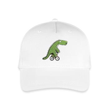 Cooler Radfahrer Dinosaurier I Fahrrad T Rex Dino - Kinder Bio Basecap - Weiß - Vorne