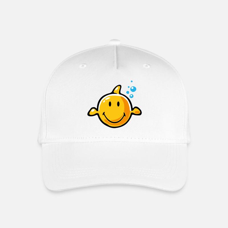 Smiley Fish - Kinder Bio Basecap - Weiß