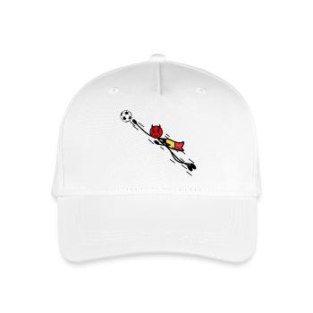 Flying Red Devil hero keeper - Organic Kids’ Baseball Cap - white - Front