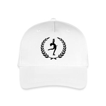Sportpreis Lorbeerkranz Eiskunstlauf - Kinder Bio Basecap - Weiß - Vorne