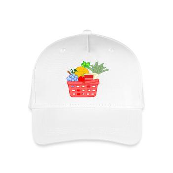 Einkaufskorb mit Obst und Gemüse - Kinder Bio Basecap - Weiß - Vorne