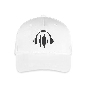 Kopfhörer Symbol Logo icon beats Musik Sound dnb - Kinder Bio Basecap - Weiß - Vorne