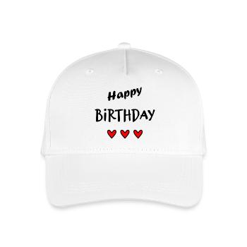 ANNIVERSARY. HAPPY BIRTHDAY. HAPPY BIRTHDAY. - Organic Kids’ Baseball Cap - white - Front