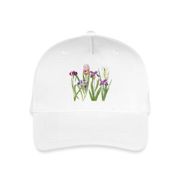 Wilde Iris und Orchidee Botanisches Design - Kinder Bio Basecap - Weiß - Vorne