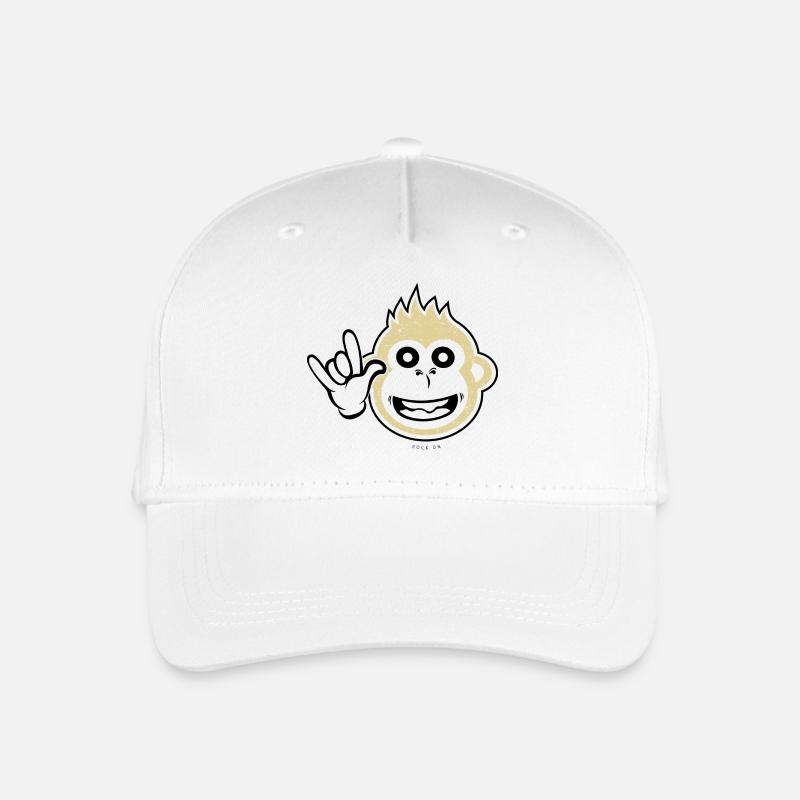 Rock on monkey - Organic Kids’ Baseball Cap - white