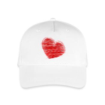 HERZ. HERZ. HEILIGER VALENTINSTAG. LIEBE. LIEBE. WEIHNACHTEN - Kinder Bio Basecap - Weiß - Vorne