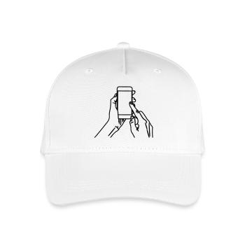 Smartphone in your hands - Organic Kids’ Baseball Cap - white - Front
