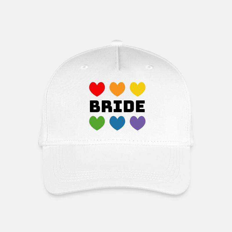 Regenbogenherzchen Bride schwarz - Kinder Bio Basecap - Weiß