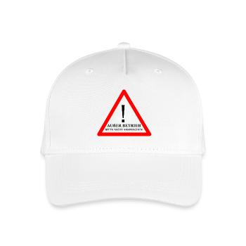 Warnschild: Nicht Ansprechen - Kinder Bio Basecap - Weiß - Vorne