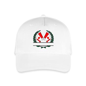Flaggen Kanada Lorbeerkranz-Banner - Kinder Bio Basecap - Weiß - Vorne