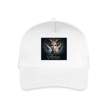 Aries -  Sternzeichen Widder - Kinder Bio Basecap - Weiß - Vorne
