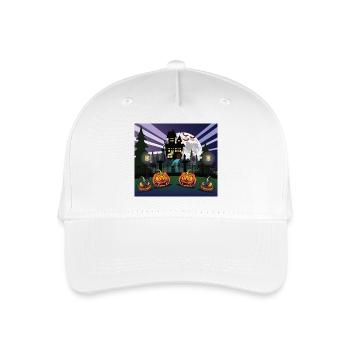 Manoir hanté avec un cimetière la nuit d’Halloween. - Casquette de baseball bio Enfant - blanc - Devant
