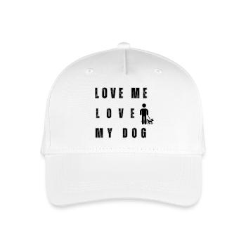 Liebe mich, liebe meinen Hund - Kinder Bio Basecap - Weiß - Vorne