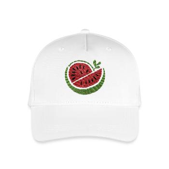 Gestickte Wassermelone - Kinder Bio Basecap - Weiß - Vorne