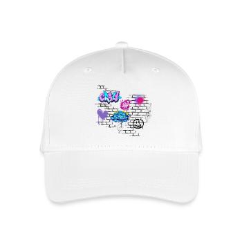 Crazy Street Graffiti on Brick Wall - Organic Kids’ Baseball Cap - white - Front
