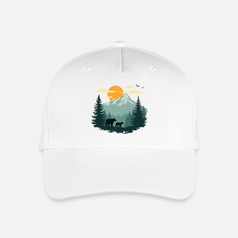 Wald Landschaft und Bären - Kinder Bio Basecap - Weiß