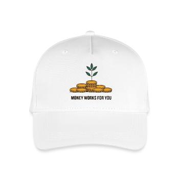 MONEY WORKS FOR YOU - Organic Kids’ Baseball Cap - white - Front