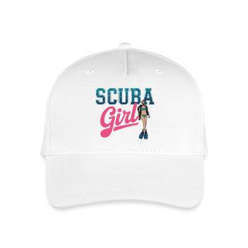 Scuba Girl Diving Design - Organic Kids’ Baseball Cap - white - Front