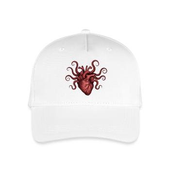 Herzkraken Illustration - Kinder Bio Basecap - Weiß - Vorne