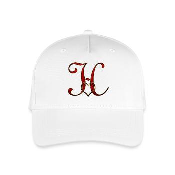 Monogramm H mit Herzrahmen - Kinder Bio Basecap - Weiß - Vorne
