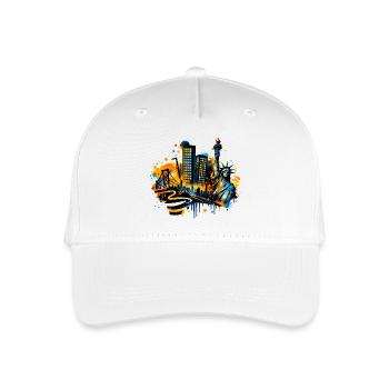 New York Skyline mit Freiheitsstatue - Kinder Bio Basecap - Weiß - Vorne