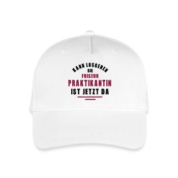 Praktikantin Friseurin Praktikum Friseursalon - Kinder Bio Basecap - Weiß - Vorne