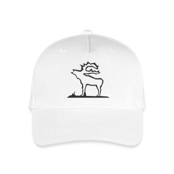 Elch Skandinavien Illustration - Kinder Bio Basecap - Weiß - Vorne