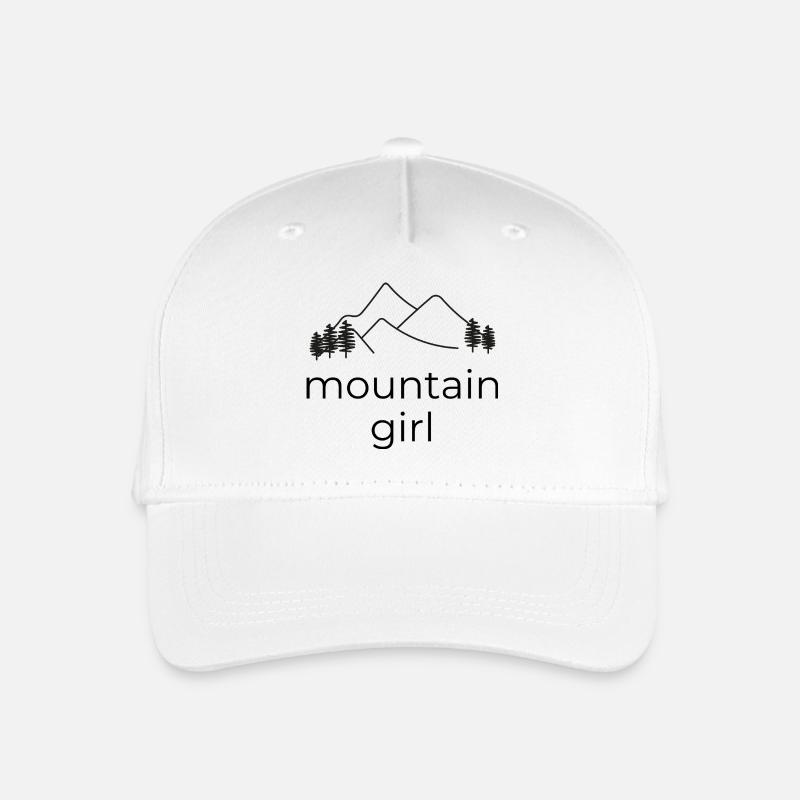 Mountain Girl - Design mit Berg - Kinder Bio Basecap - Weiß