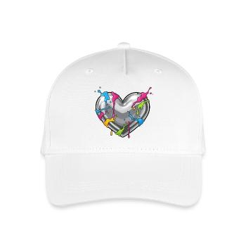 Metal heart with color shower - Organic Kids’ Baseball Cap - white - Front