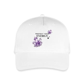 Violette Kristallcluster auf Schwarz - Kinder Bio Basecap - Weiß - Vorne