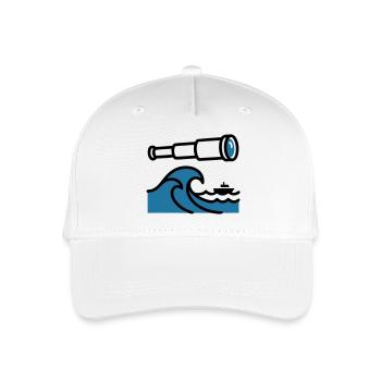 Telescope Waves Ocean Explorer - Organic Kids’ Baseball Cap - white - Front