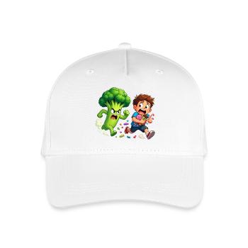 Kämpfender Brokkoli gegen Süßigkeiten - Kinder Bio Basecap - Weiß - Vorne