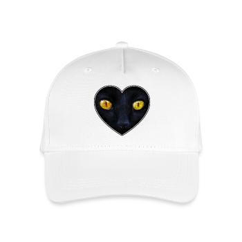 Katzengesicht in Herz - Kinder Bio Basecap - Weiß - Vorne