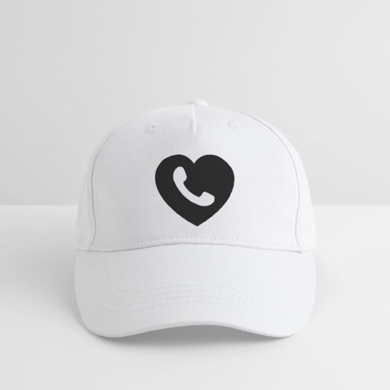 Herz oder Herz mit Telefon ausgeschnittenen Schatten Kinder Bio Basecap