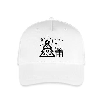 Klassischer Weihnachtsbaum - Kinder Bio Basecap - Weiß - Vorne