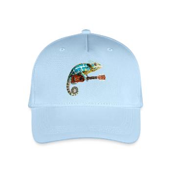 Chamäleon mit Ukulele - Kinder Bio Basecap - Hellblau - Vorne