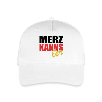 Merz kanns - Kanzler - Kanzlerkandidat - Kinder Bio Basecap - Weiß - Vorne
