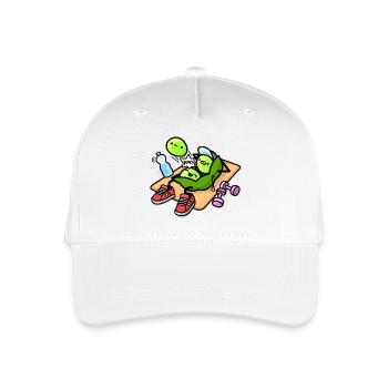 Kawaii pea pod during workout - Organic Kids’ Baseball Cap - white - Front