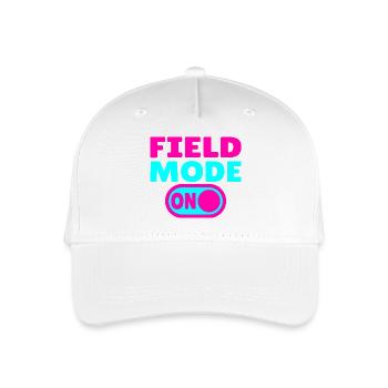 Field Mode ON – Athletics - Organic Kids’ Baseball Cap - white - Front