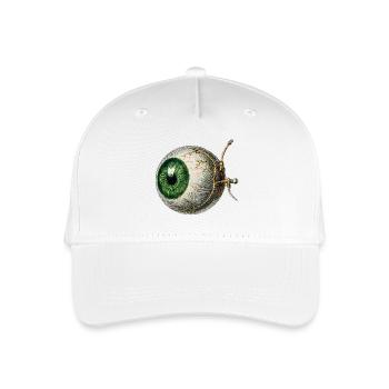 Anatomisches Auge mit grüner Iris – Vintage Stil - Kinder Bio Basecap - Weiß - Vorne