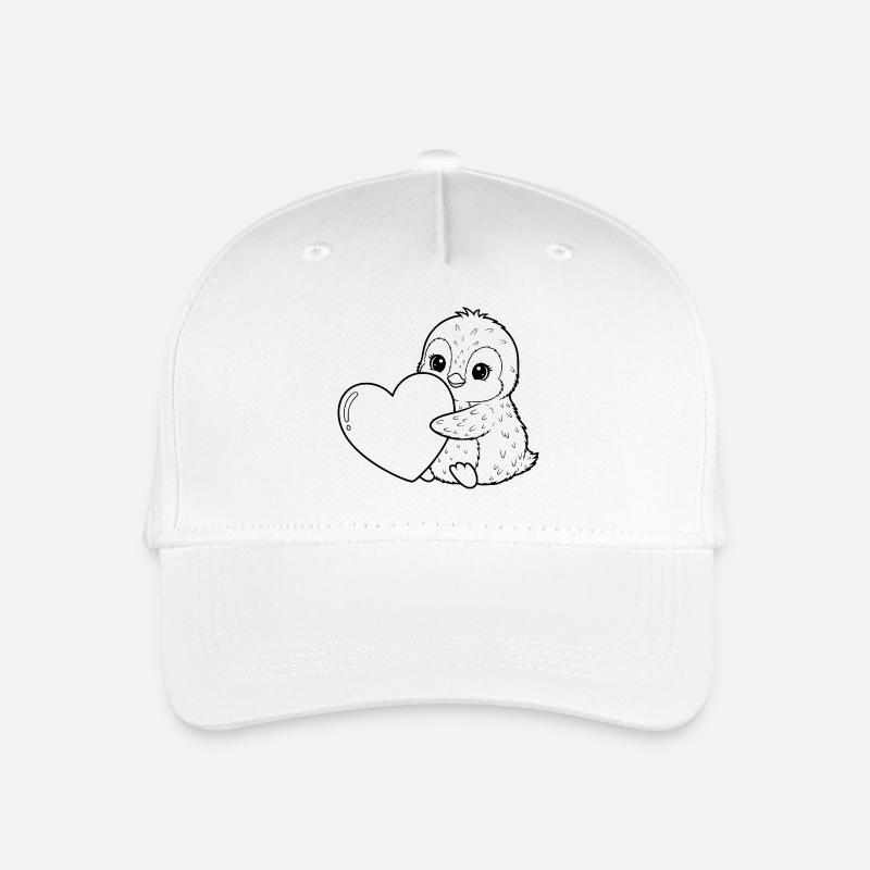 Pinguin mit Herz – wintersüßes Motiv voller Liebe - Kinder Bio Basecap - Weiß