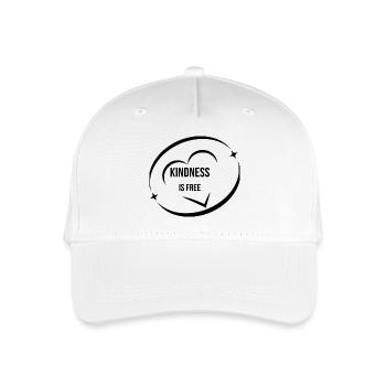 Freundlichkeit ist kostenlos minimalistisches schwarzes Kreis-T-Shirt - Kinder Bio Basecap - Weiß - Vorne