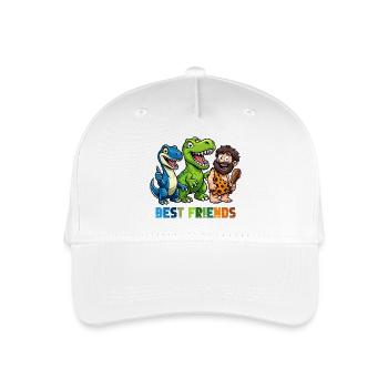 Dino Best Friends Höhlenmensch Comic - Kinder Bio Basecap - Weiß - Vorne