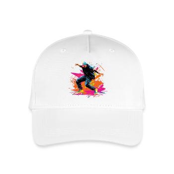 Retro B Boy Synthwave - Organic Kids’ Baseball Cap - white - Front